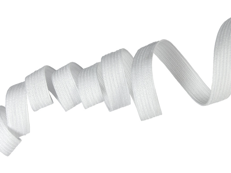 Knitted elastic tape 10 mm (501) white polyester 100 mb Knitted elastic tape 10 mm (501) white polyester 100 mb