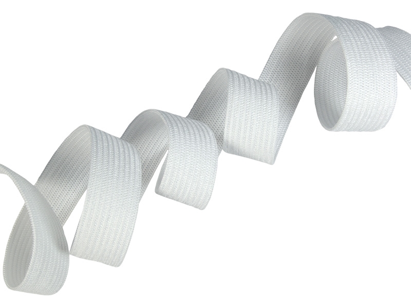 Elastischer band flach gestrickt 25 mm (501) weiß polyester 25 lm