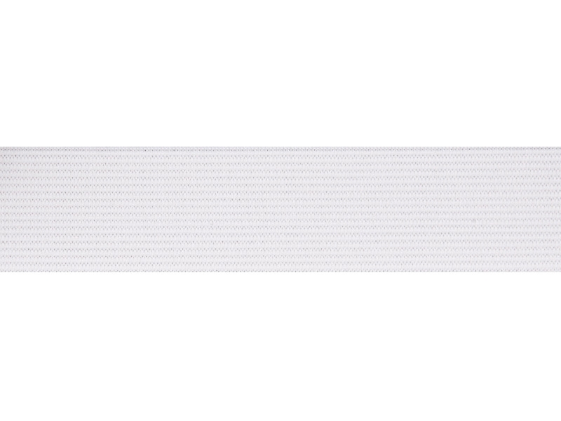Elastischer band flach gestrickt 25 mm (501) weiß polyester 25 lm