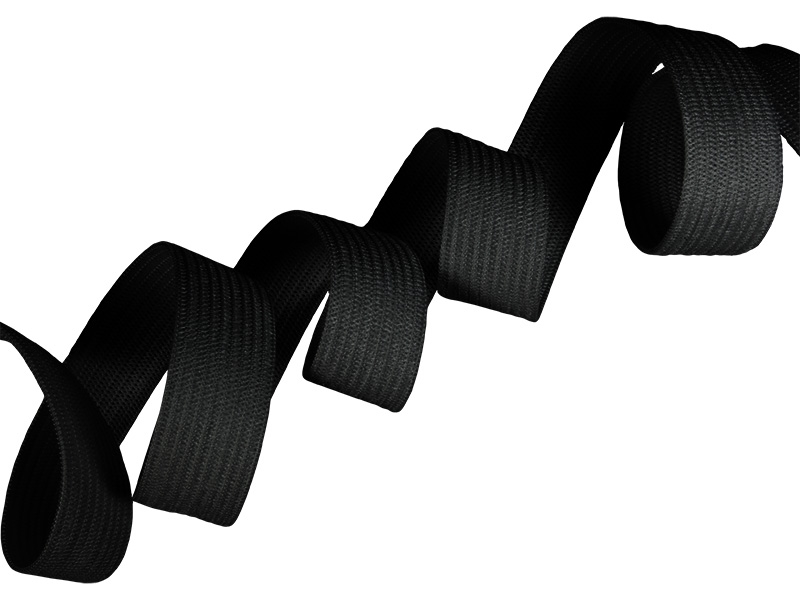 Elastischer band flach gestrickt 40 mm (580) Schwarz polyester 25 lm