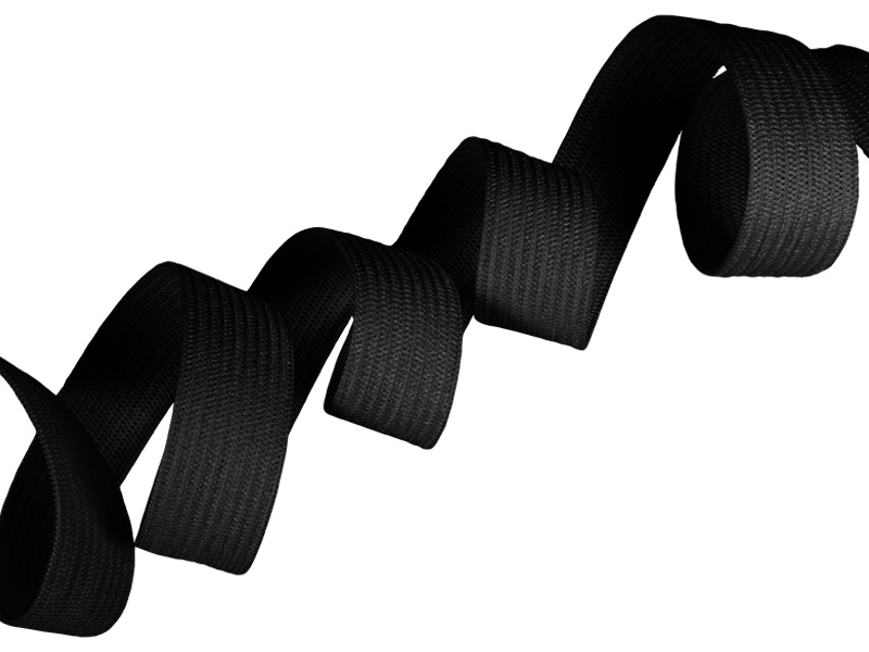 Knitted elastic tape 50 mm (580) black polyester 25 mb Knitted elastic tape 50 mm (580) black polyester 25 mb