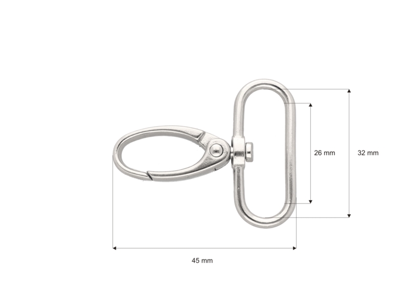 METAL SNAP HOOK RF-850 32 MM NICKEL 100     PCS