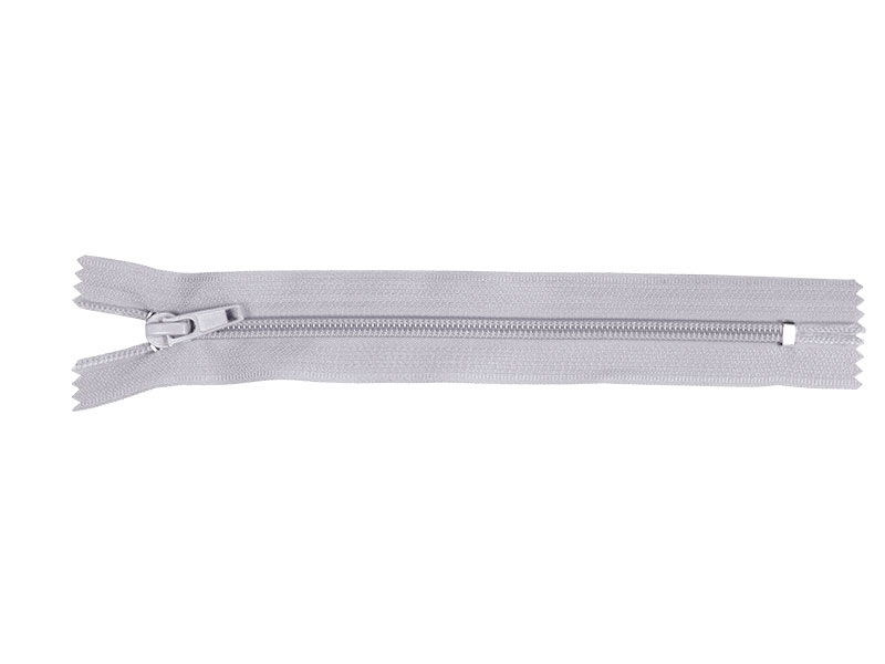 SPIRÁLOVÝ ZIP ŠÍŘE 5 AUTO LOCK NEDĚLITELNÝ 18 CM SVETLE ŠEDÝ   336