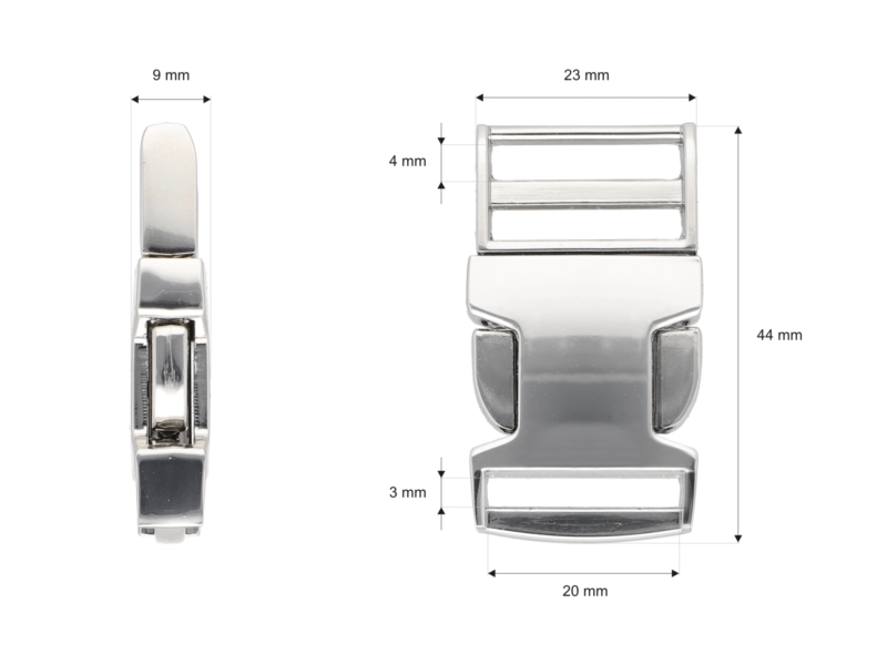 Metal buckle 20 mm nickel 1 pcs