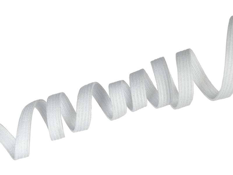 Knitted elastic tape 8 mm (501) white polyester 100 mb