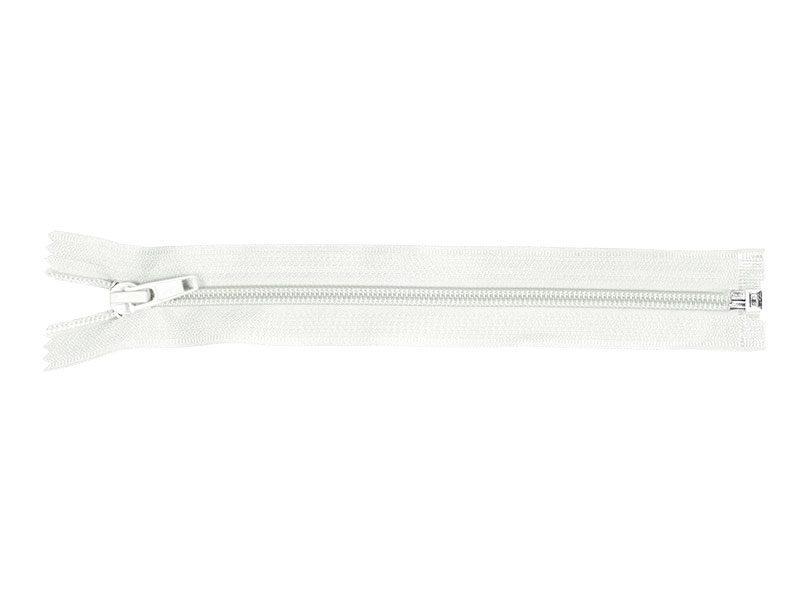 NYLON READY ZIPPER 5 AUTO LOCK OPEN END 30 CM (501) WHITE