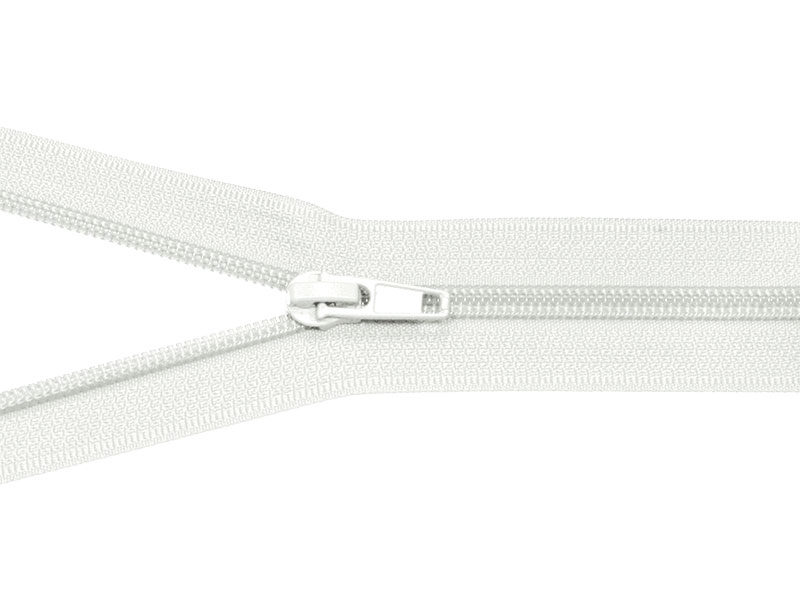 NYLON READY ZIPPER 5 AUTO LOCK OPEN END 30 CM (501) WHITE