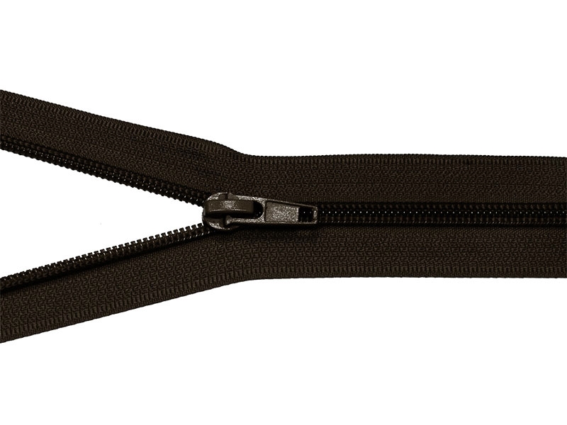 SPIRÁLOVÝ ZIP ŠÍŘE 5 AUTO LOCK DĚLITELNÝ 30 CM (141) TMAVĚ HNĚDÝ