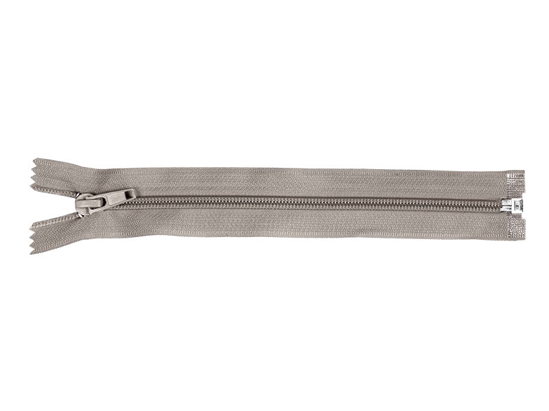NYLON READY ZIPPER 5   AUTO LOCK OPEN END 50 CM (032) LIGHT GRAY