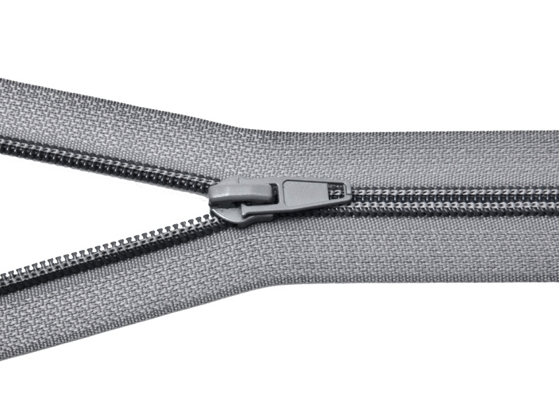 SPIRÁLOVÝ ZIP ŠÍŘE 5 AUTO LOCK DĚLITELNÝ 35 CM (134) ŠEDÝ