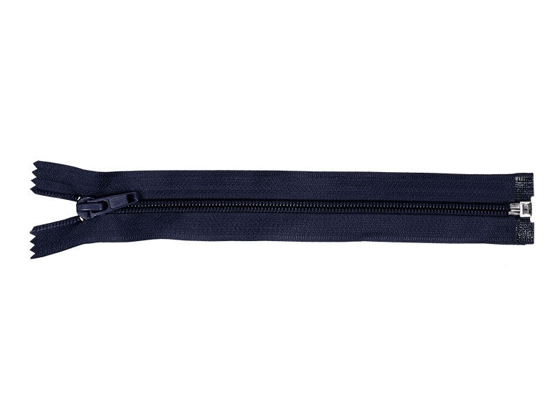 NYLON READY ZIPPER 5 AUTO LOCK OPEN END 25 CM (058) NAVY BLUE