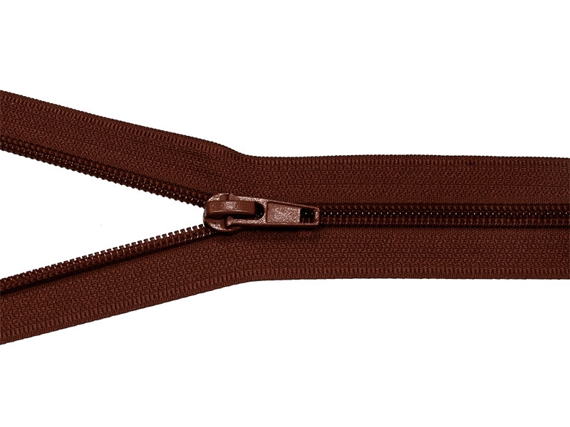 SPIRÁLOVÝ ZIP ŠÍŘE 5 AUTO LOCK DĚLITELNÝ 75 CM (097) HNĚDÝ
