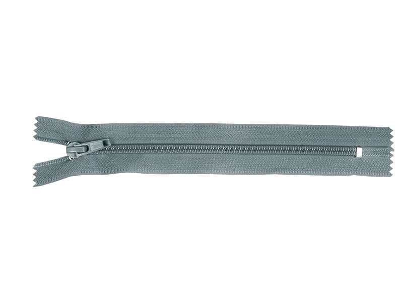 NYLON READY ZIPPER 5 AUTO LOCK CLOSE END 18 CM (913) GREY