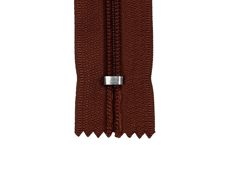 NYLON READY ZIPPER 5 AUTO LOCK CLOSE END 18 CM (097) BROWN