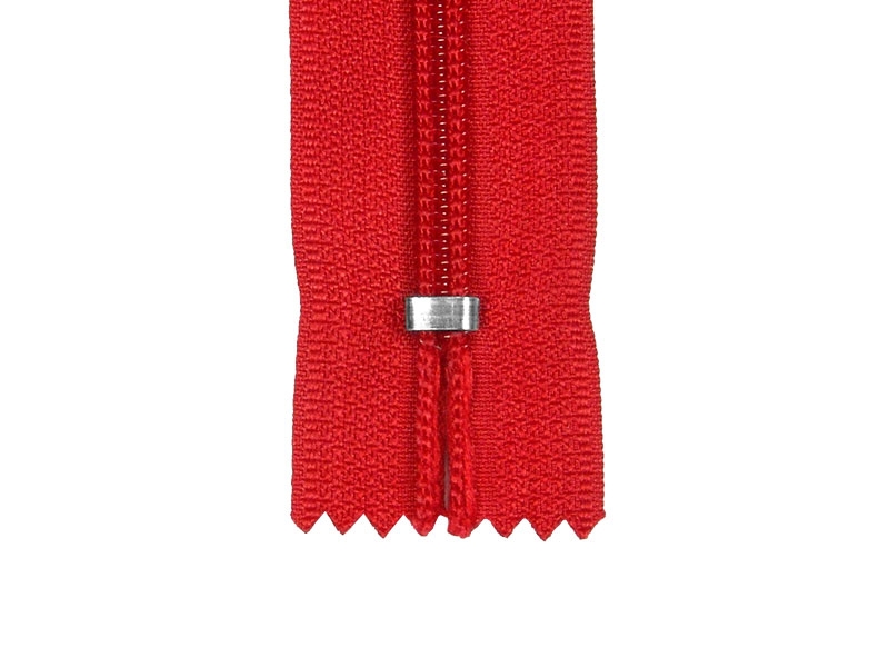 NYLON READY ZIPPER 5 AUTO LOCK CLOSE END 18 CM (820) RED