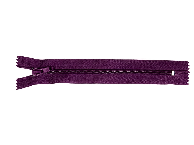 NYLON READY ZIPPER 5 AUTO LOCK CLOSE END 16 CM (865) VIOLET