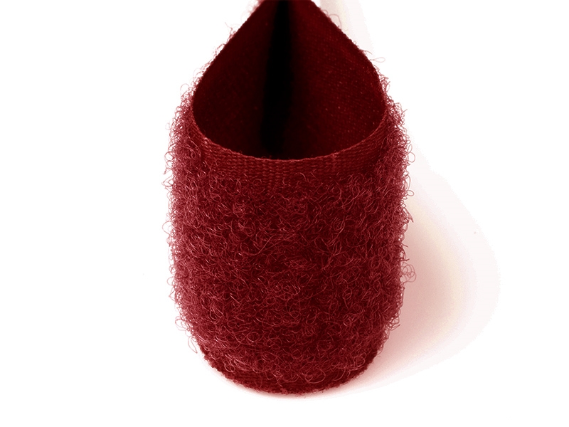 Hook and loop tape  maroon 048 polyester/nylon loop 25 mb