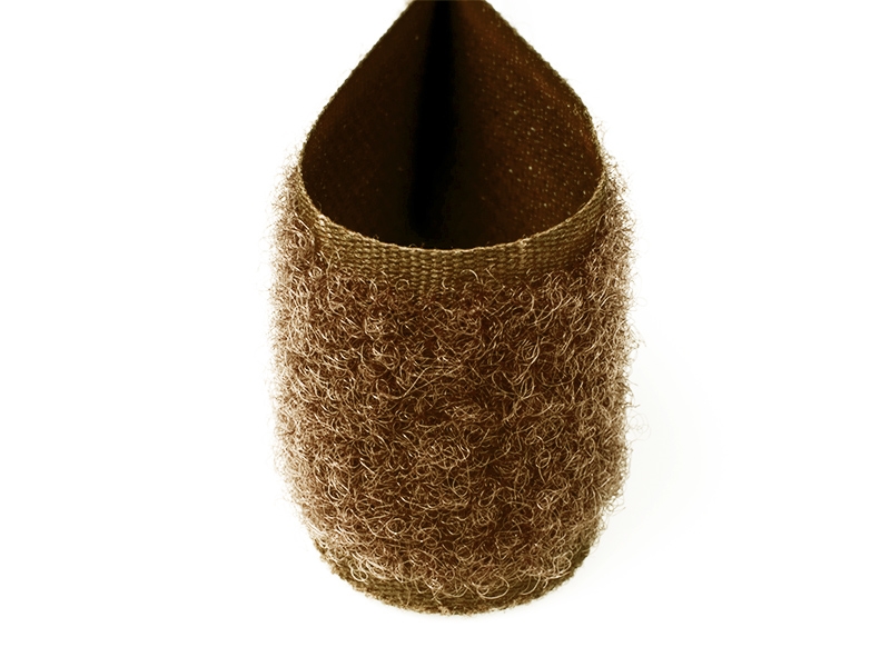 Hook and loop tape  brown 568 polyester/nylon loop 25 mb