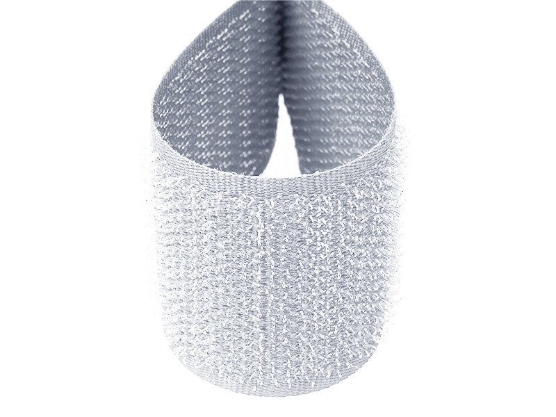 Hook and loop tape  light grey 336 polyester/nylon hook 25 mb