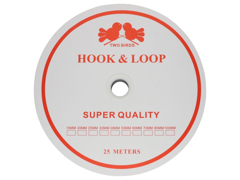 Hook and loop tape  light grey 336 polyester/nylon hook 25 mb