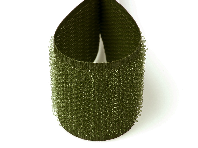 Hook and loop tape  olive 170 polyester/nylon hook 25 mb