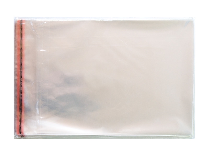 CELOFÁNOVÉ SÁČKY S LEPÍCÍ LIŠTOU A ZÁVĚSEM 40/60 CM 100 KS
