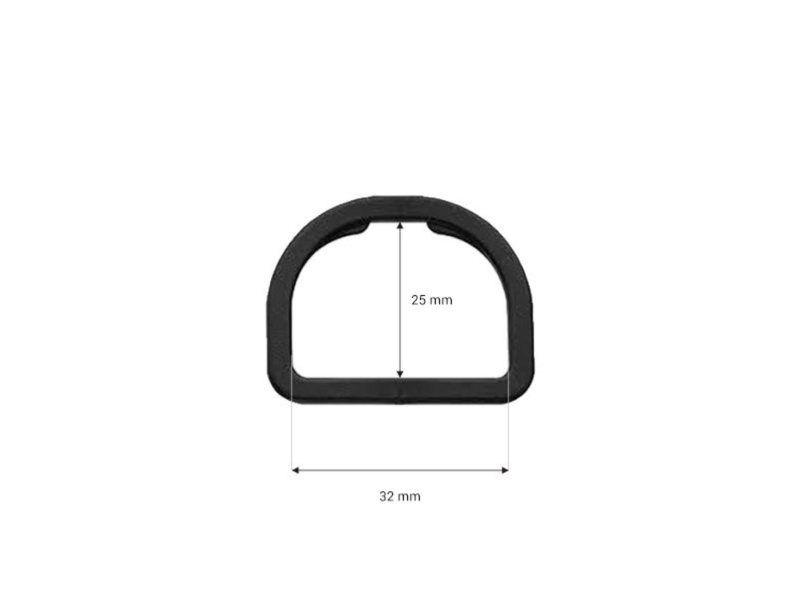 Półkole plastikowe 32 mm (ctg) czarne