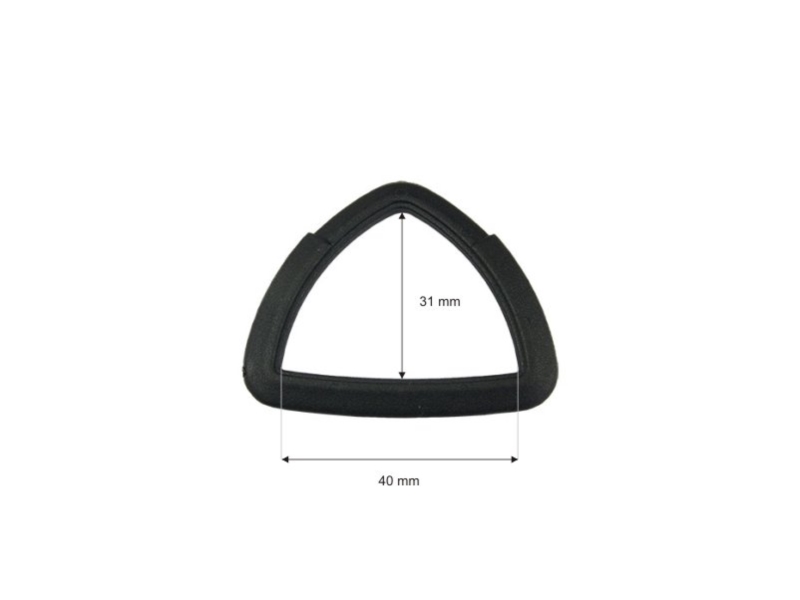 Plastový trojúhelník 40 mm černý 100 ks