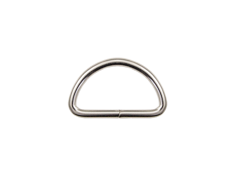 METAL D-RING 30/18/4 MM NICKEL WIRE 100 PCS