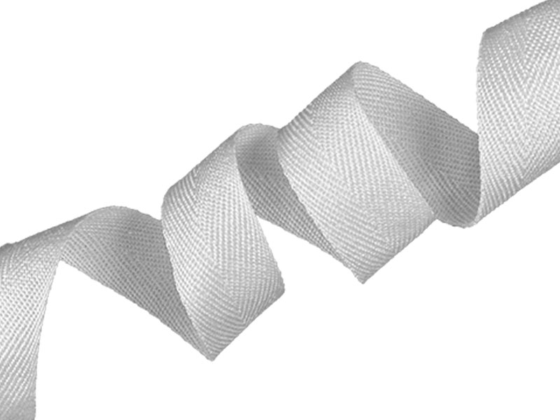 Taśma nośna jodełka lamówka 20 mm biała (501)
