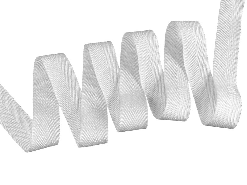 Taśma nośna jodełka lamówka 20 mm biała (501)