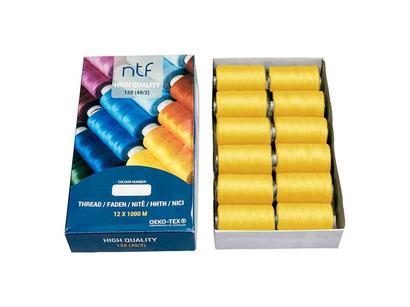 POLYESTER THREADS NTF 40/2 YELLOW A517 1000 M x 12 PCS.