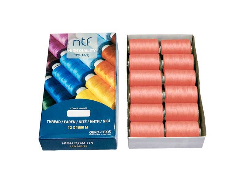 POLYESTER THREADS NTF 40/2 SALMON A540 1000 M x 12 PCS.