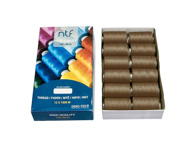 POLYESTEROVÉ NITĚ NTF 40/2OLIVE INTENSE A855  1000 m x 12 ks
