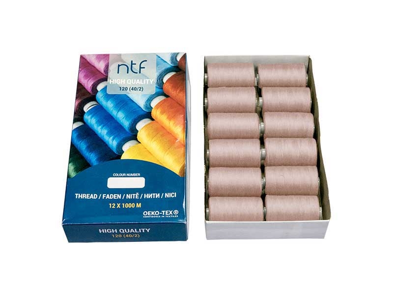 POLYESTEROVÉ NITĚ NTF 40/2PŘÍRODNÍ A863  1000 m x 12 ks