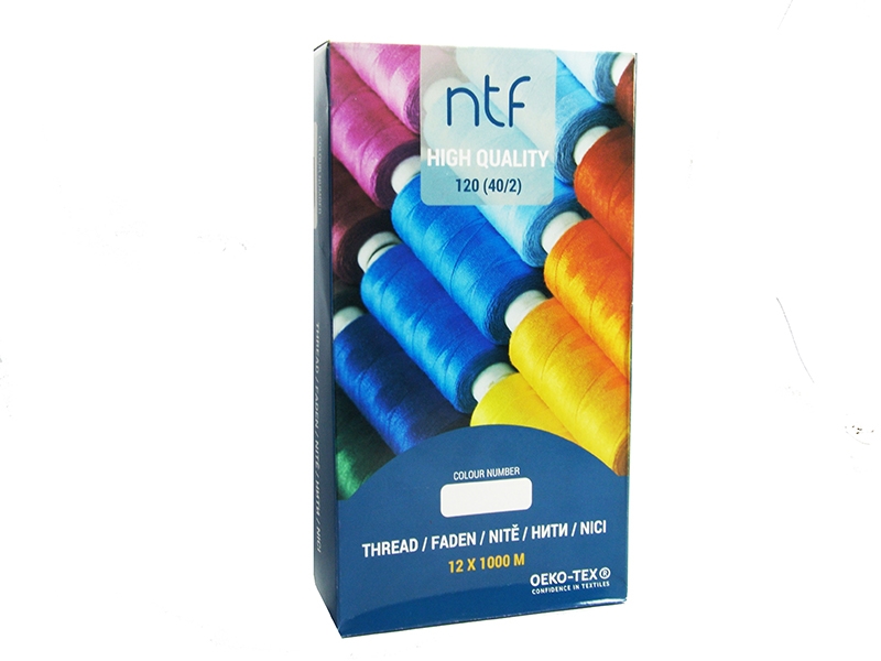 POLYESTEROVÉ NITĚ NTF 40/2PŘÍRODNÍ A863  1000 m x 12 ks