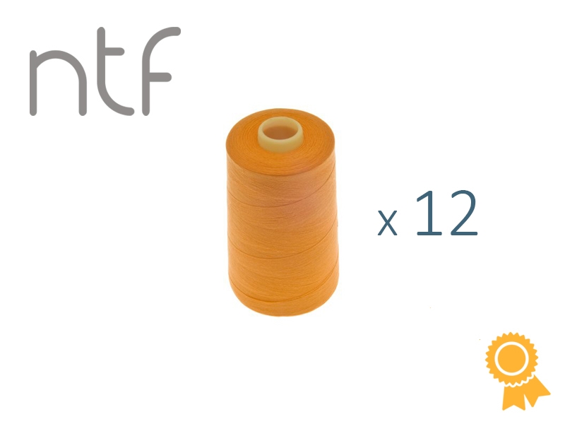 POLYESTEROVÉ NITĚ NTF 40/2SVĚTLE ORANŽOVÁ A522  1000 m x 12 ks