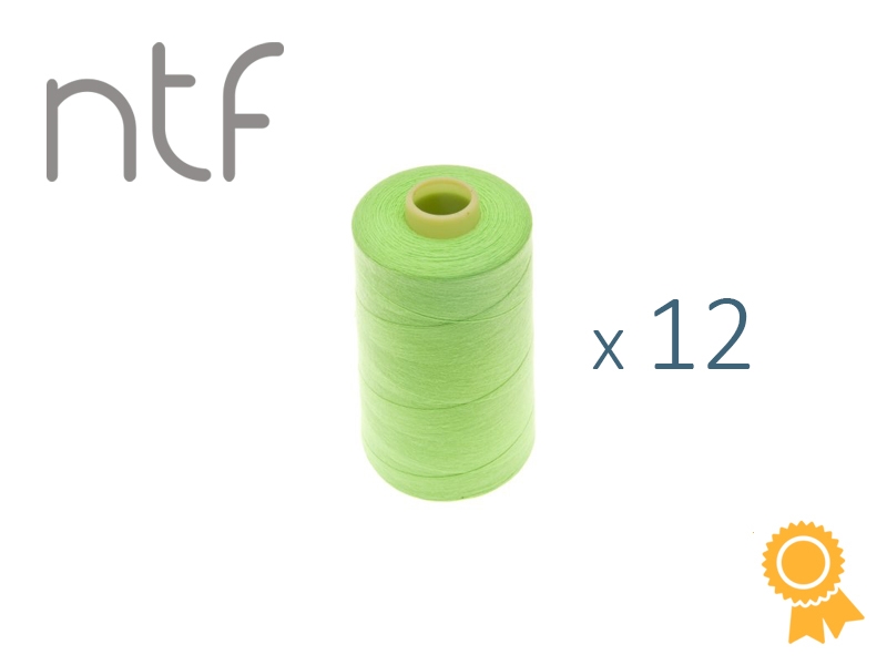 POLYESTER THREADS NTF 40/2 NEON GREEN A587 1000 M x 12 PCS.
