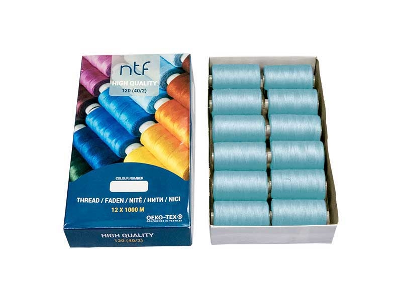 POLYESTER THREADS NTF 40/2 MINT  A608 1000 M x 12 PCS.