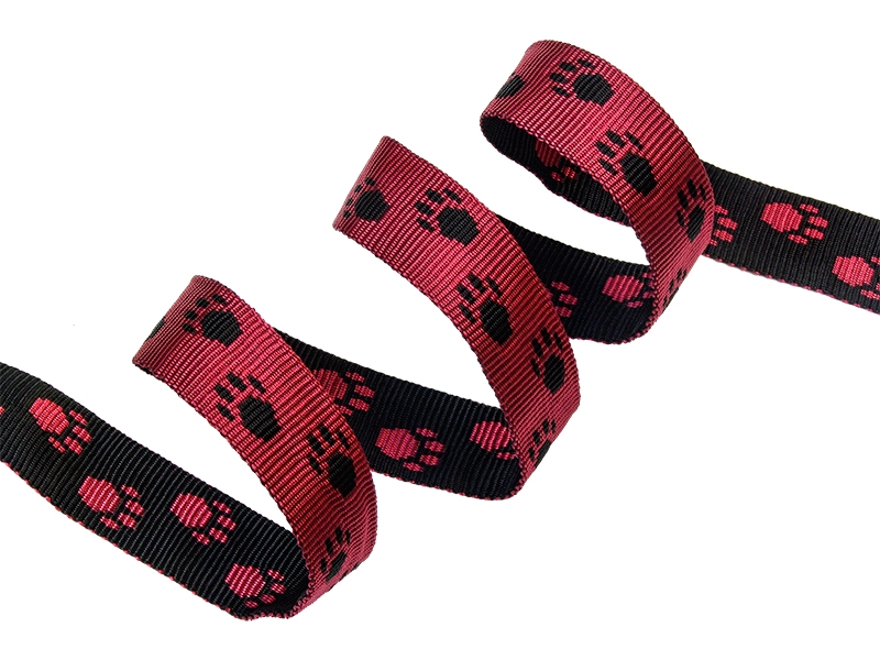 WEBBING 25 MM / 1,3 MM BLACK-RED IN THE PAWS PP 50 MB WEBBING 25 MM / 1,3 MM BLACK-RED IN THE PAWS PP 50 MB