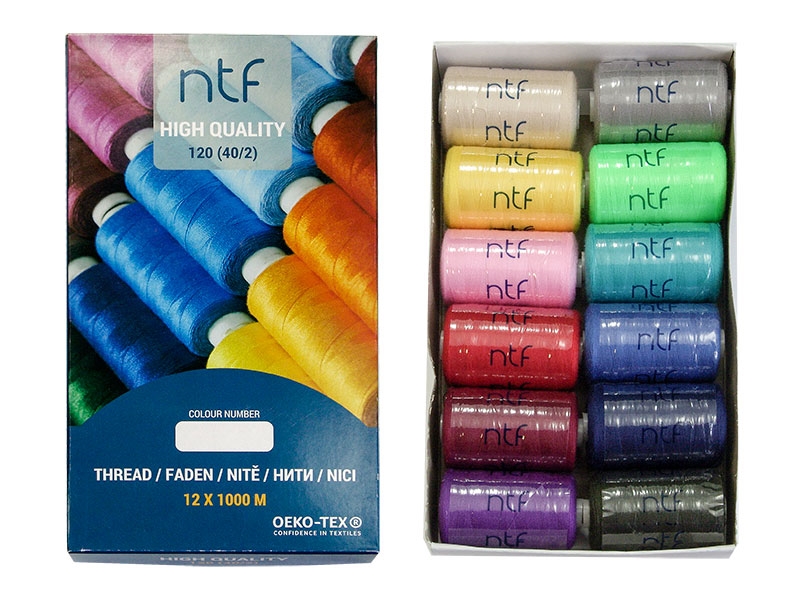 POLYESTER THREADS NTF 40/2 RAINBOW 1000 M x 12 PCS.