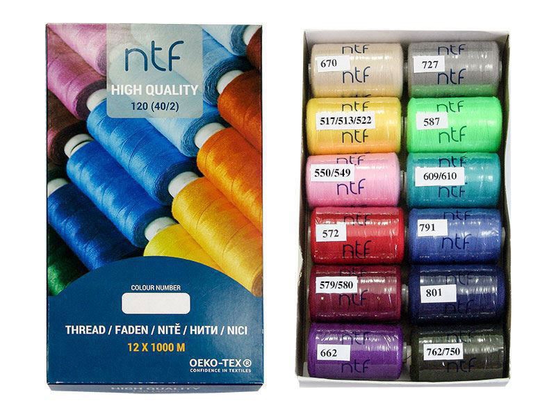 POLYESTER THREADS NTF 40/2 RAINBOW 1000 M x 12 PCS.
