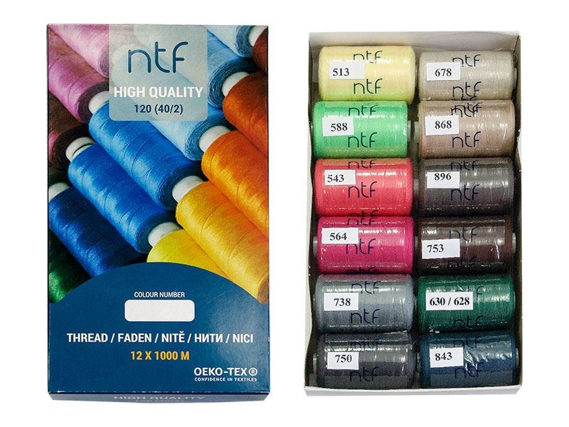 POLYESTER THREADS NTF 40/2 SPRING 1000 M x 12 PCS.