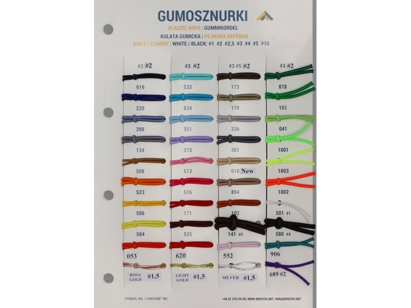 Gummikordel 2 mm Neon-Limettengrün  1003 polyester 50 lm