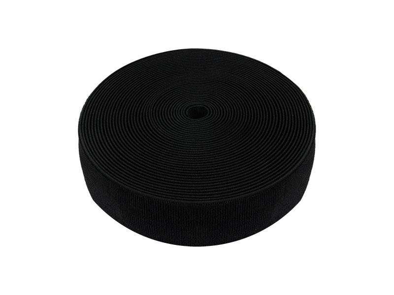 Elastic hook and loop tape  black 580 nylon loop 20 yd