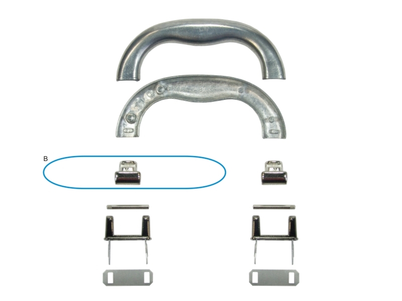 Metal connector for handle nickel 1 pcs