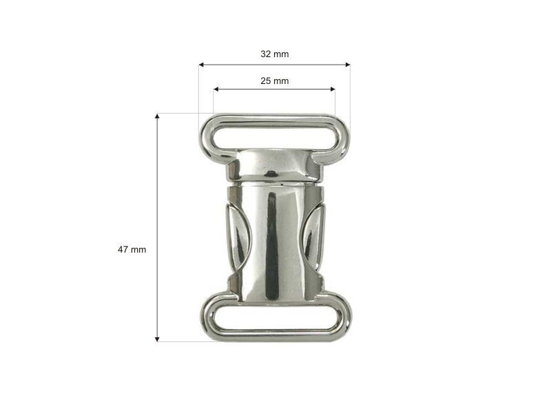 Gürtelschnalle aus metall 0324-3025 25 mm nickelglanz 1 st.