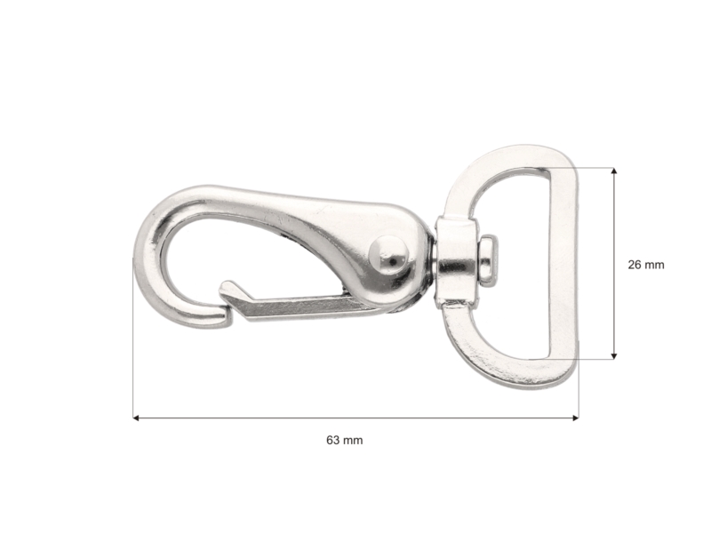 METAL SNAP HOOK RF-175 26  MM ERYK NICKEL 1  PCS