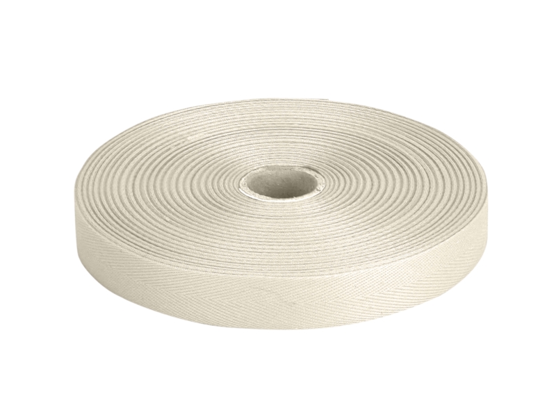 Baumwollköperband 25 mm/0,35 mm Weiß (Natural) (123)