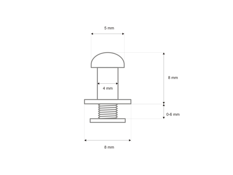 Knopik metalowy 5/4/8/8 mm (k) nikiel 10 SZT.